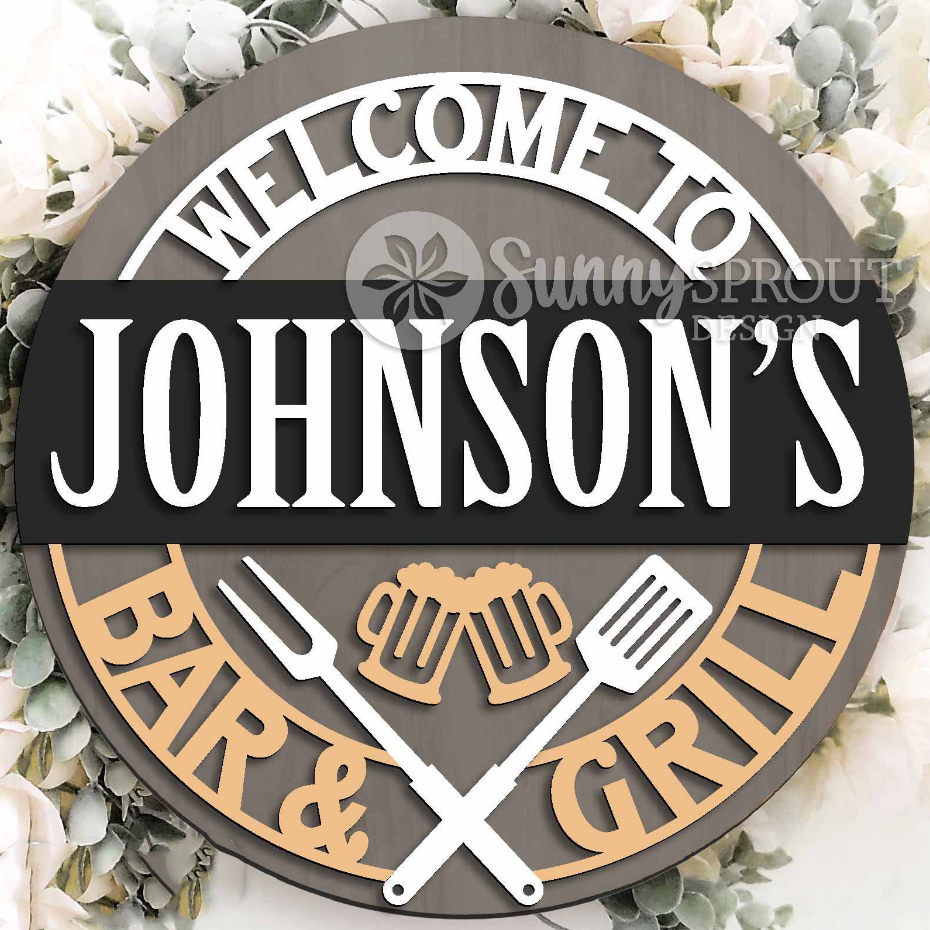 Bar & Grill Round Sign