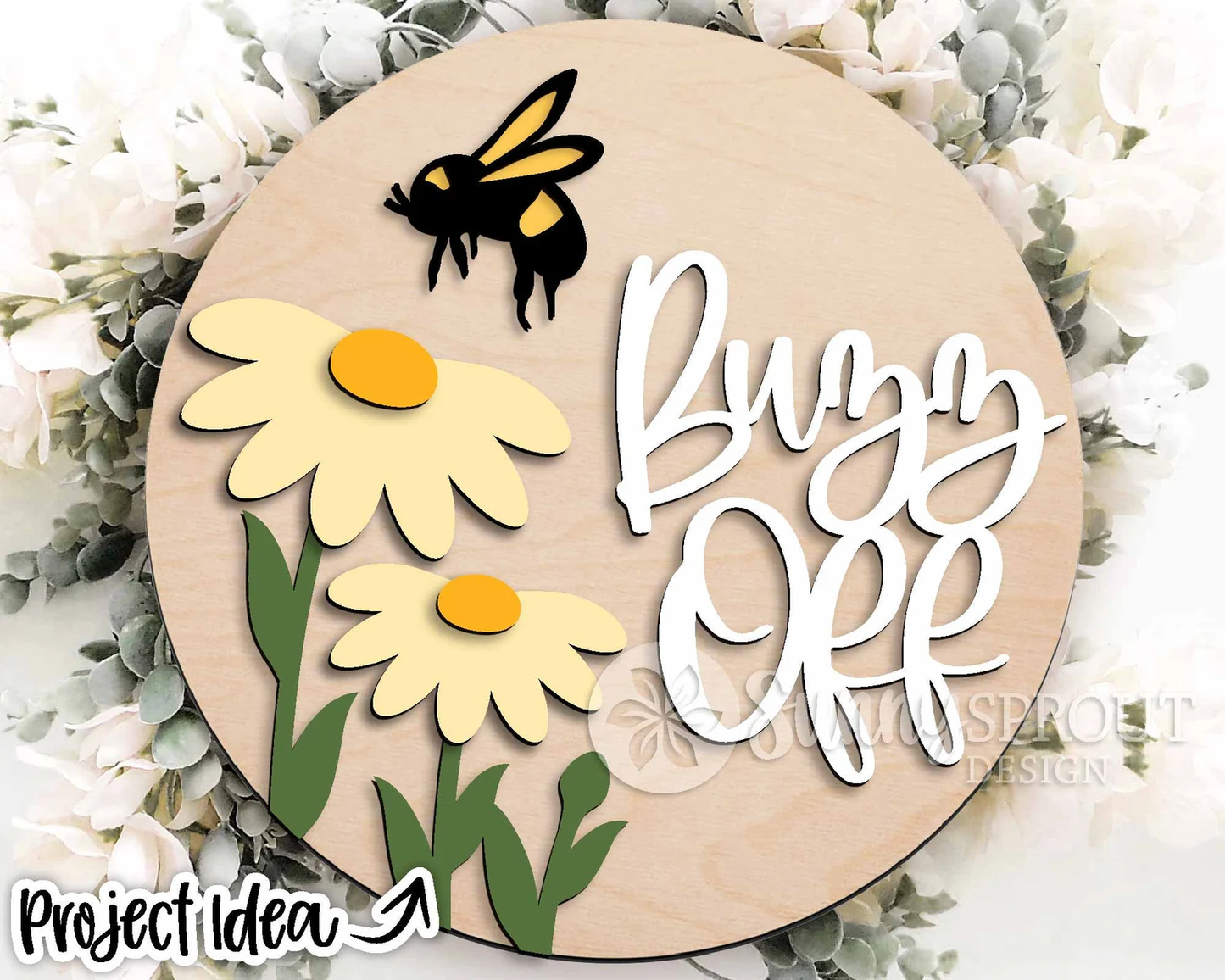 Buzz Off Round Sign