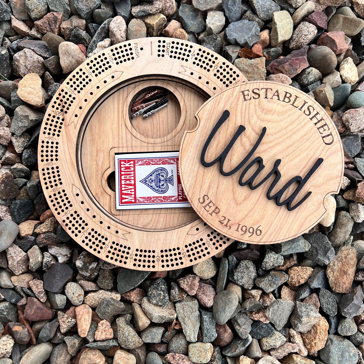 Round Cribbage Board
