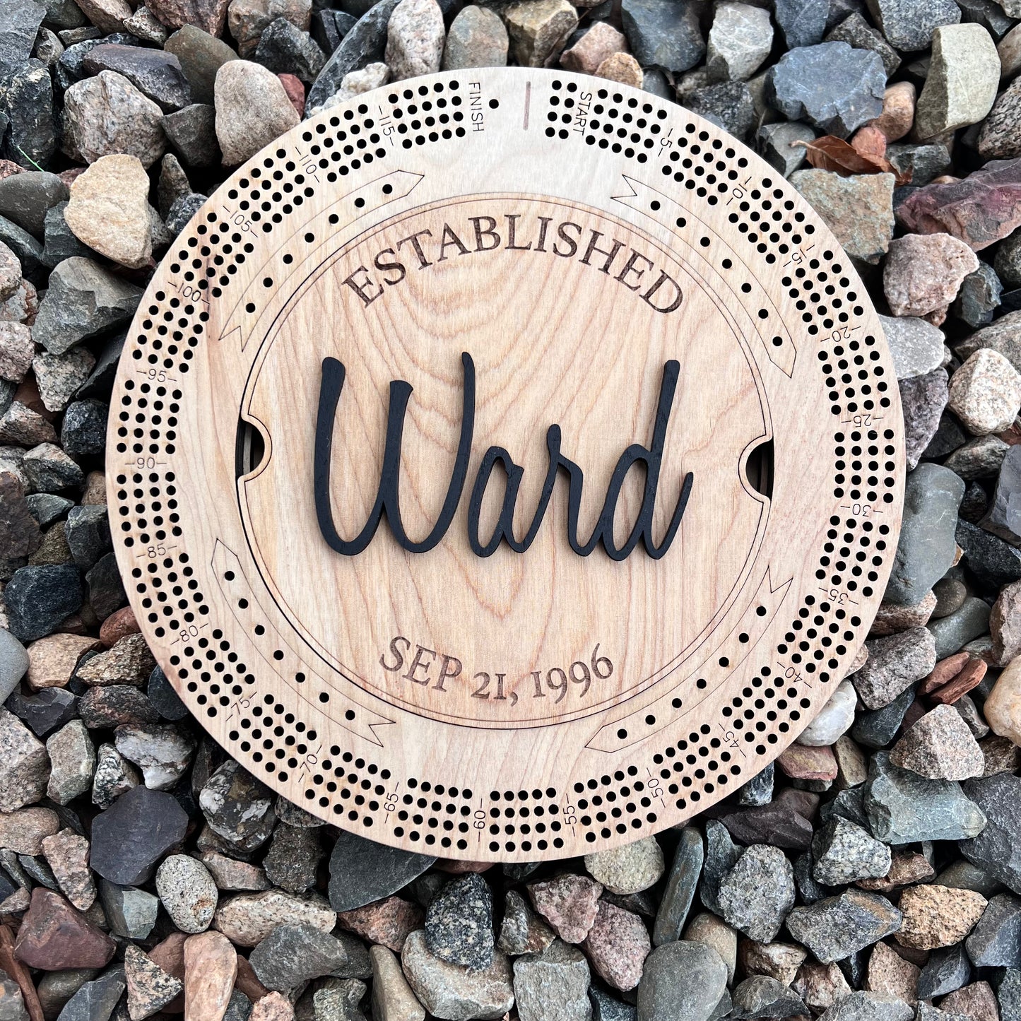 Round Cribbage Board