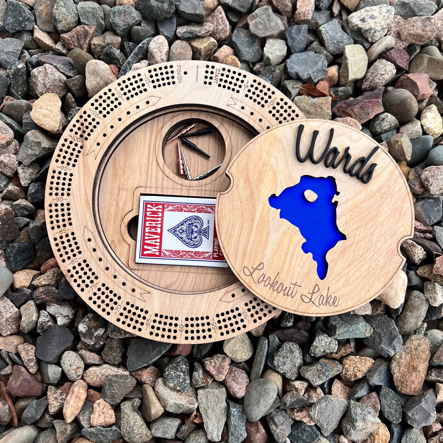 Round Cribbage Board