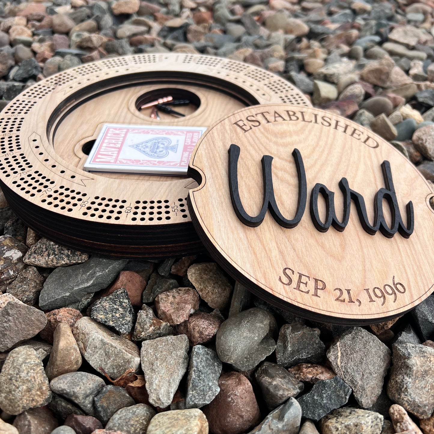 Round Cribbage Board