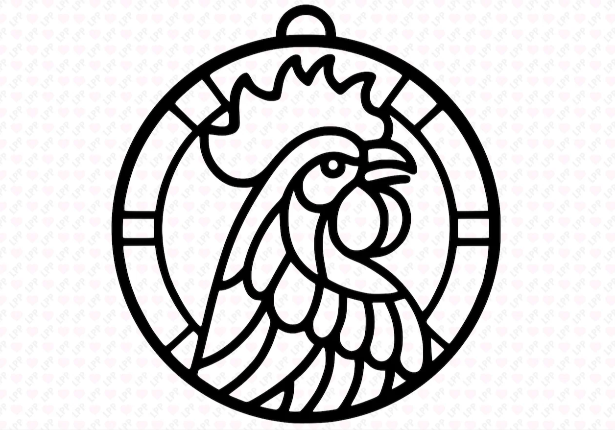 Rooster Profile Crushed Glass