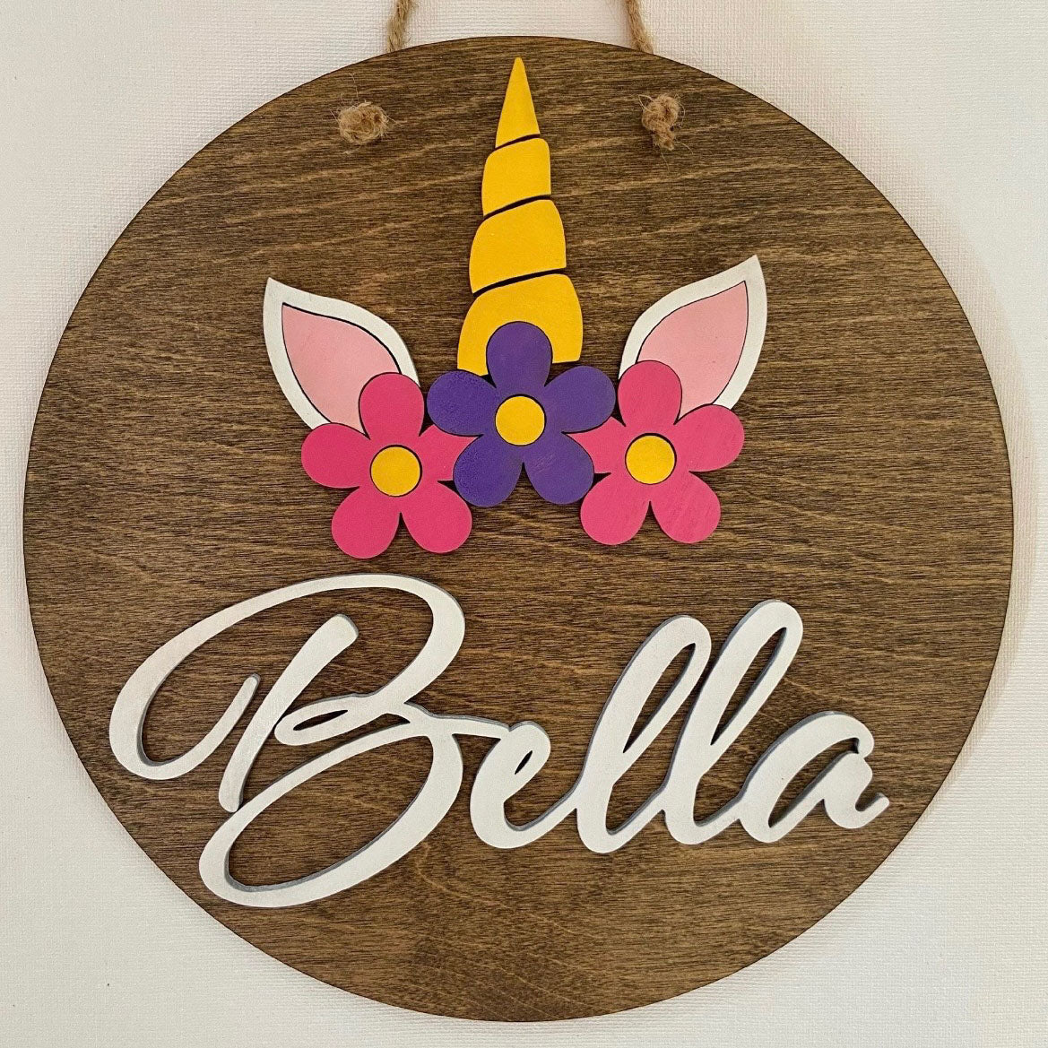 Unicorn Name Round Sign