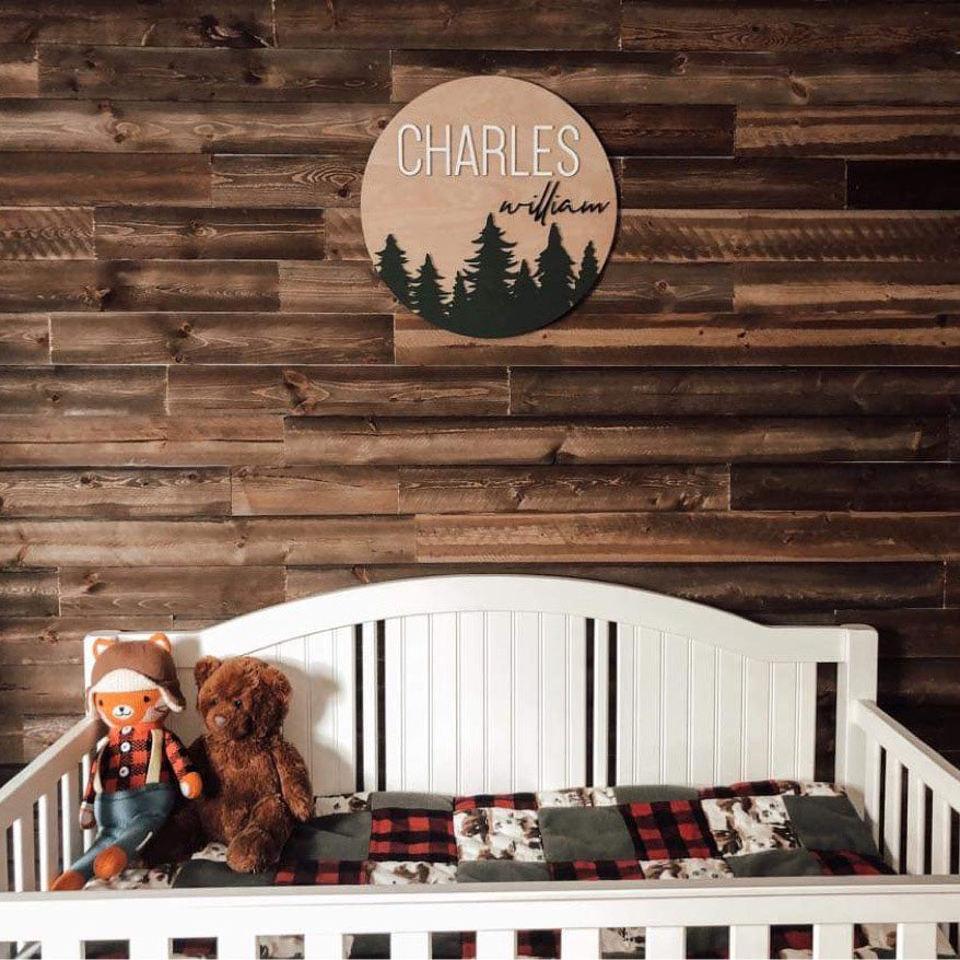 Round Pine Name Sign