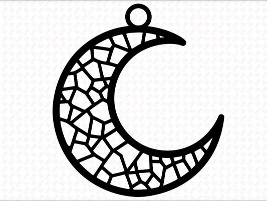 Crescent Moon Crushed Glass