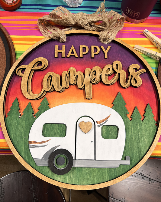 Happy Camper Round Sign