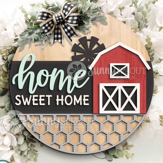 Home Sweet Home Barn Round Sign