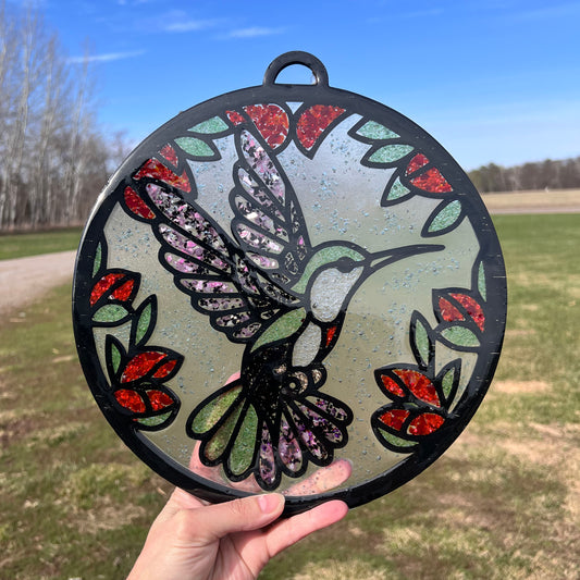 Hummingbird Crushed Glass