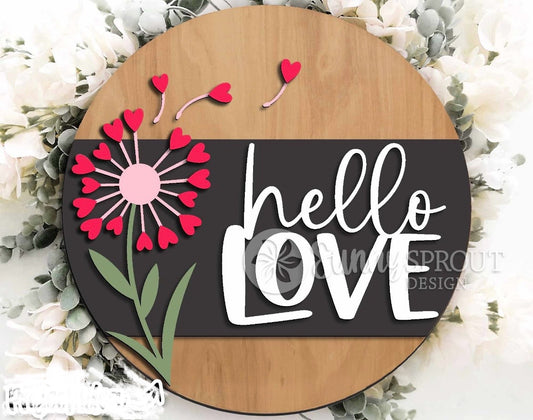 Hello Love Round Sign