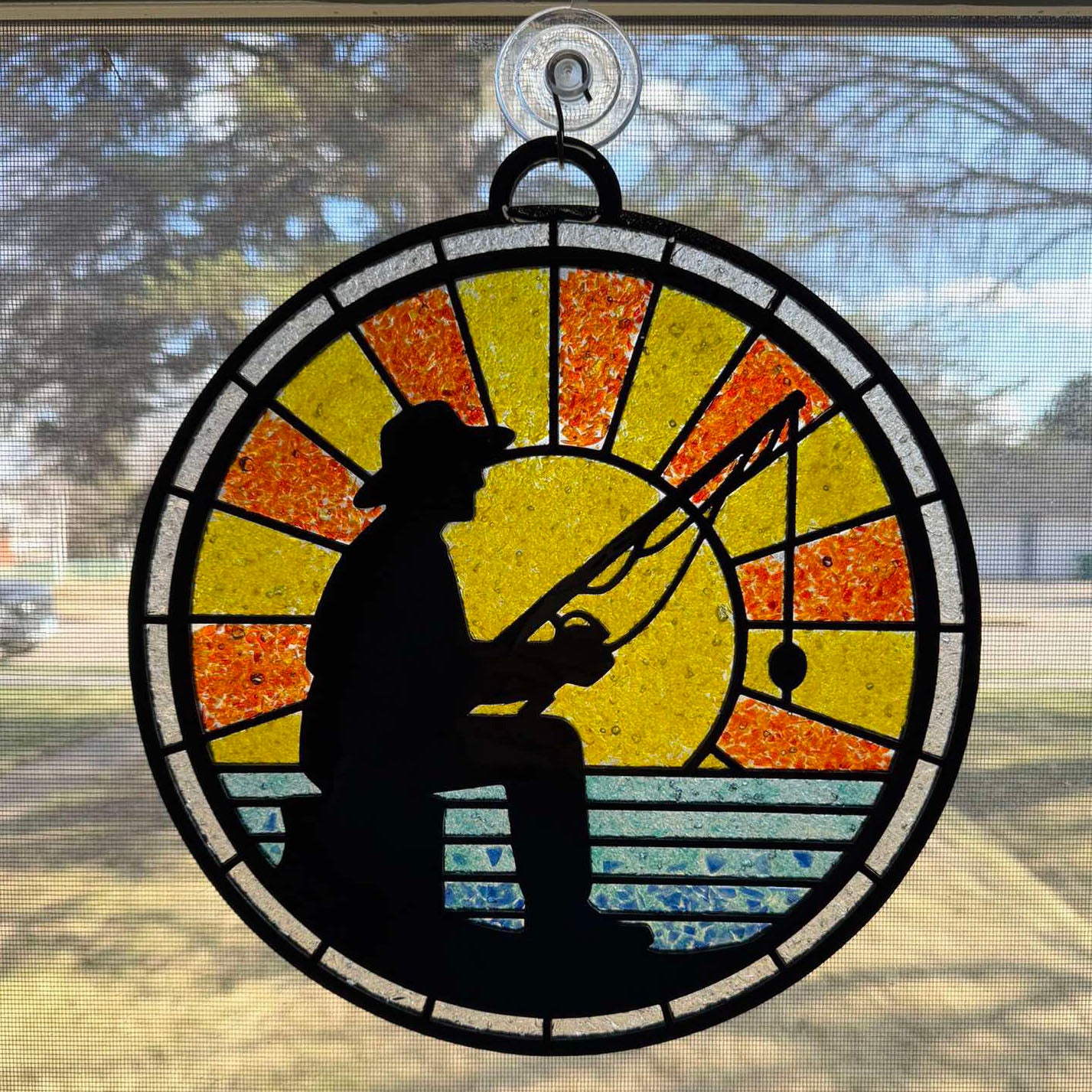 Man Fishing Crushed Glass