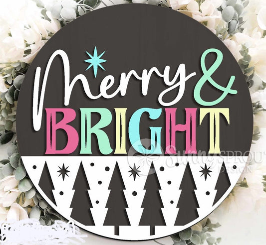 Merry & Bright Round Sign