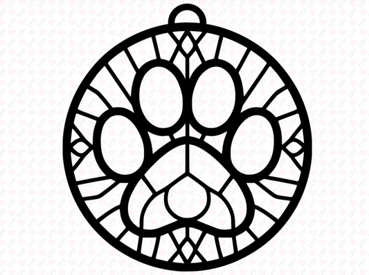 Paw Print Crushed Glass