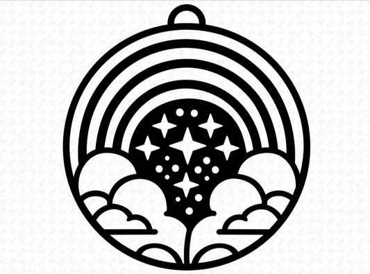 Rainbow Stars Crushed Glass