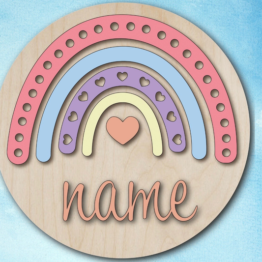 Rainbow Name Round Sign