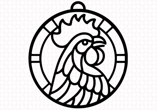 Rooster Profile Crushed Glass