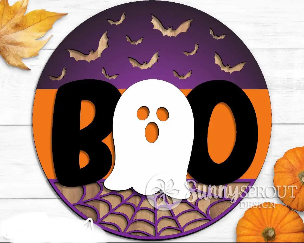 Round Boo Boo Ghost Round Sign – Lakes Area Custom