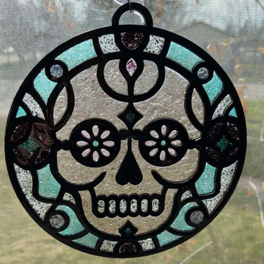 Sugar Skull Crushed Glass