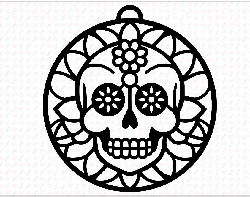 Sugar Skull Crushed Glass