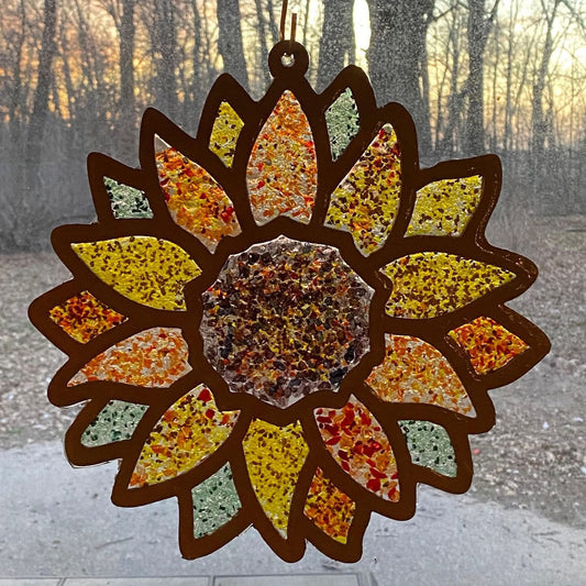 Sunflower Crushed Glass