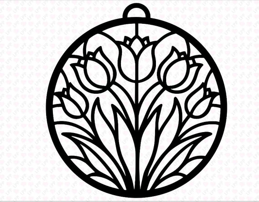 Tulips Crushed Glass