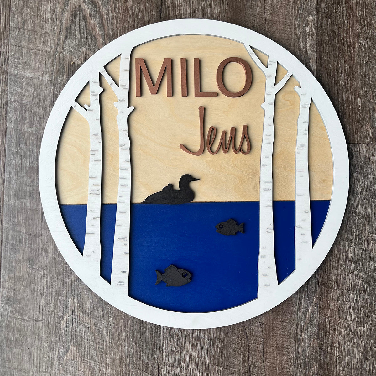 Custom Round Name Sign – Lakes Area Custom