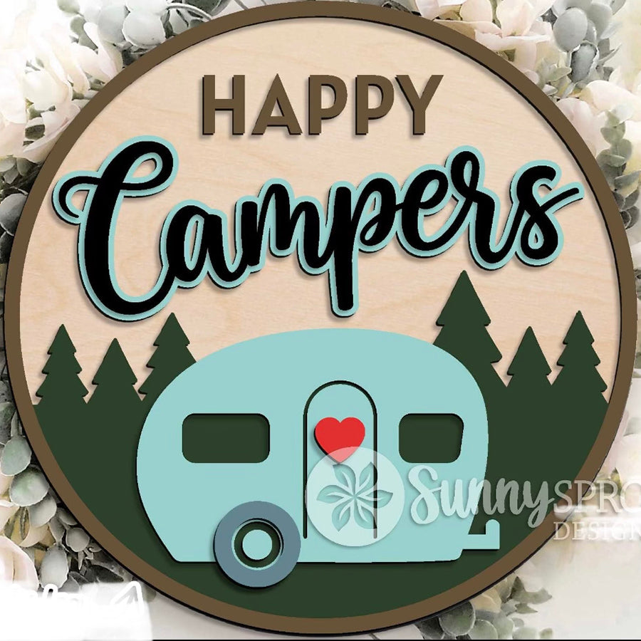 Happy Camper Round Sign