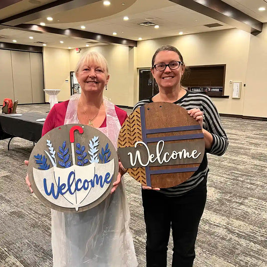 Welcome Umbrella Round Sign