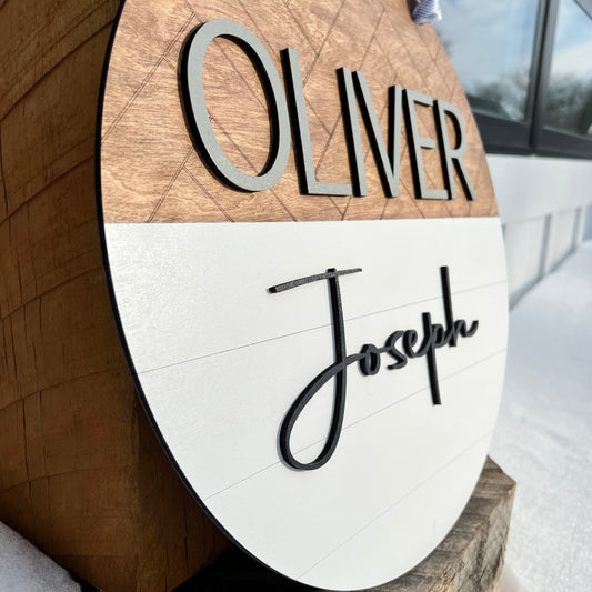 Round Shiplap Name Sign