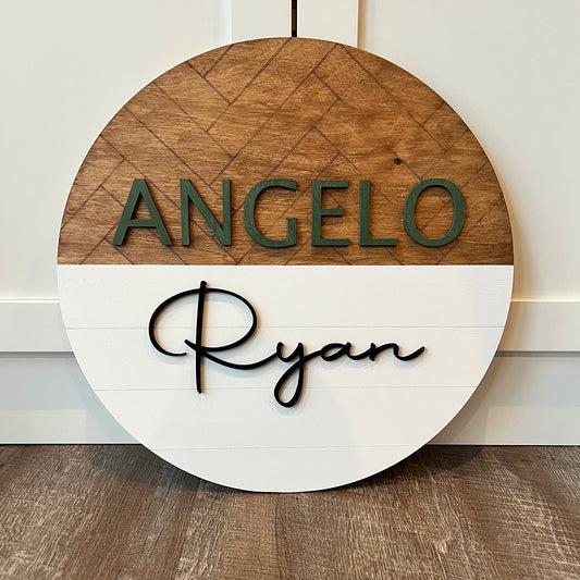 Round Shiplap Name Sign