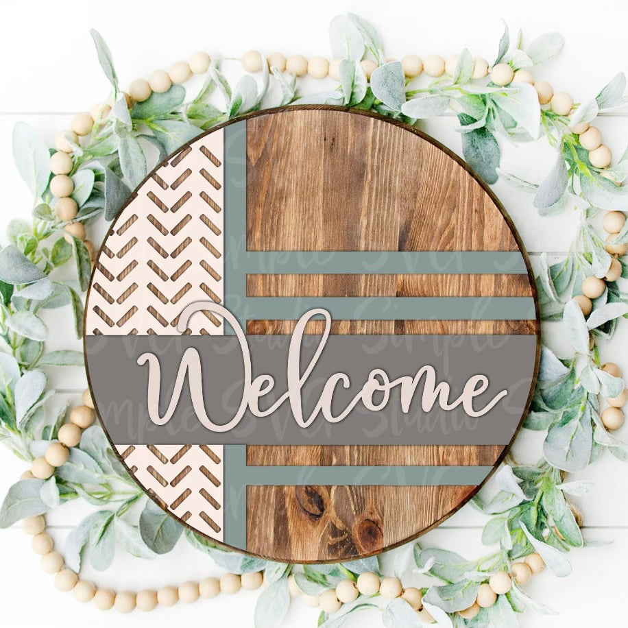 Welcome Line Round Sign – Lakes Area Custom