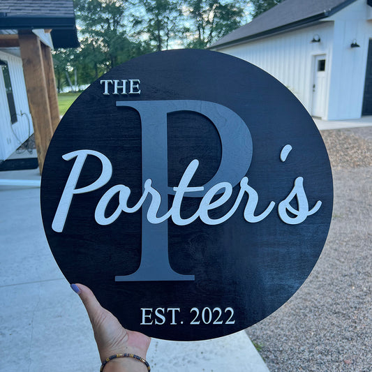 Welcome Name Round Sign